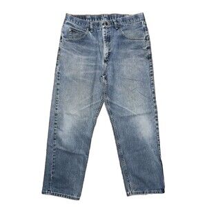 Wrangler Mens 34x30 Straight Leg Light Wash Blue Denim Jeans